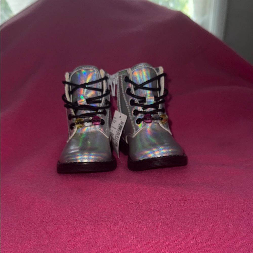 The Children's Place Holographic Silver Kids Boots